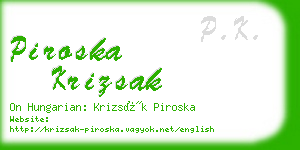 piroska krizsak business card